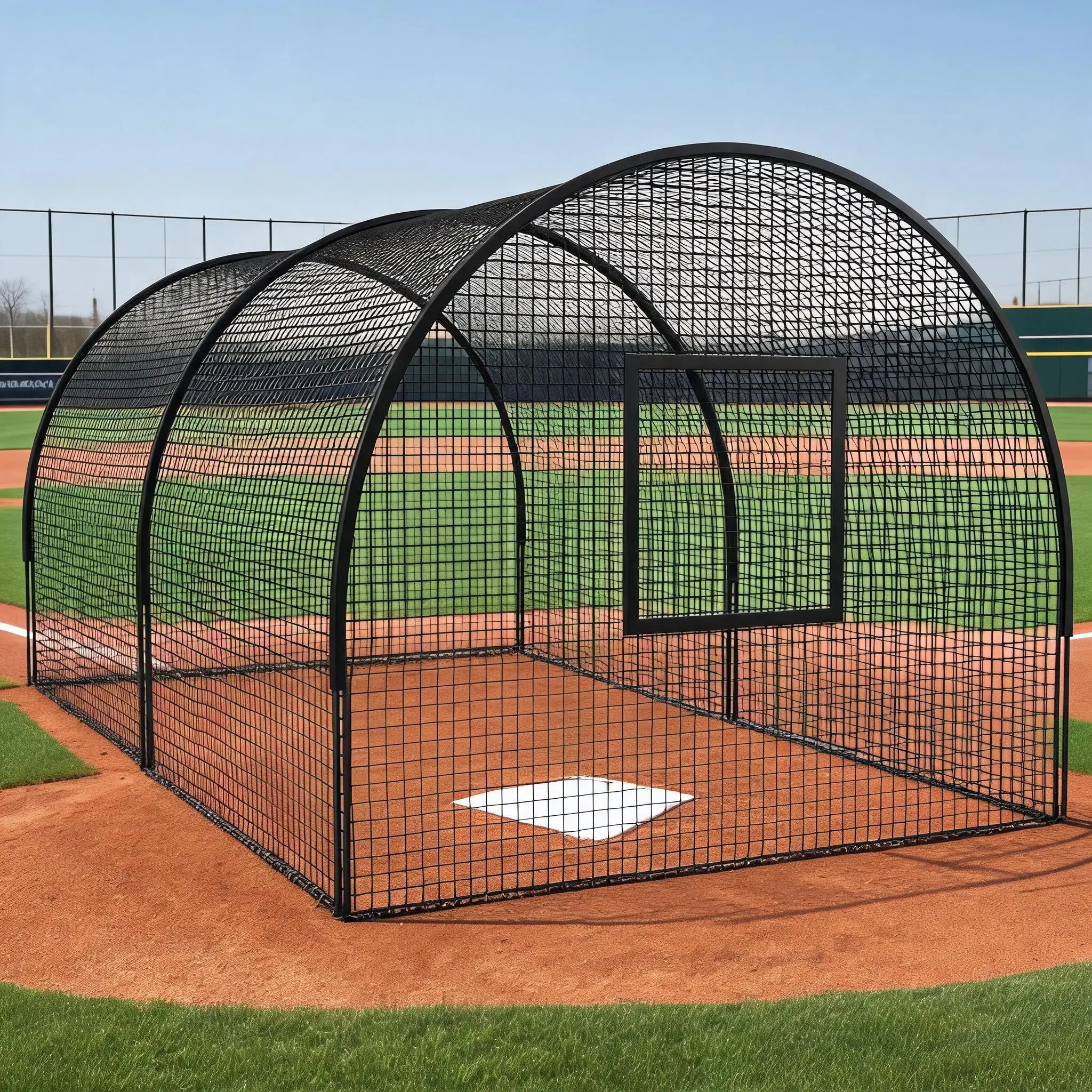 Heavy-Duty Baseball Batting Cage with Frame & Net – Multi-Sport Hitting & Pitching Practice for Baseball, Softball, Golf – Ideal for Backyard or Field Training – Easy Assembly