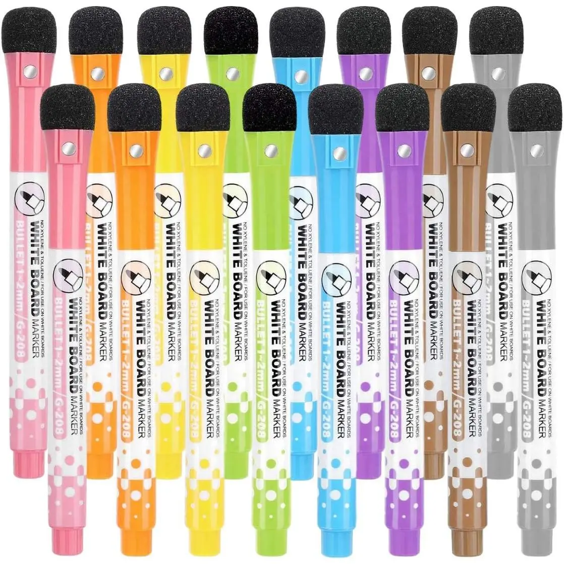 Dry Erase Markers for Whiteboard w/Eraser Caps (8 Pack),  White Board Marker Set for , Ultra-Fine Tip,  Colors & Low-Odor, Use for Office, Classroom &