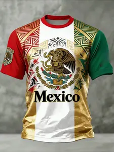 Mexico Soccer Jersey Men, Aztec Pattern Shirt, Mexico Pride Futbol Tee, Eagle Crest Fan Apparel #ModoPartido
