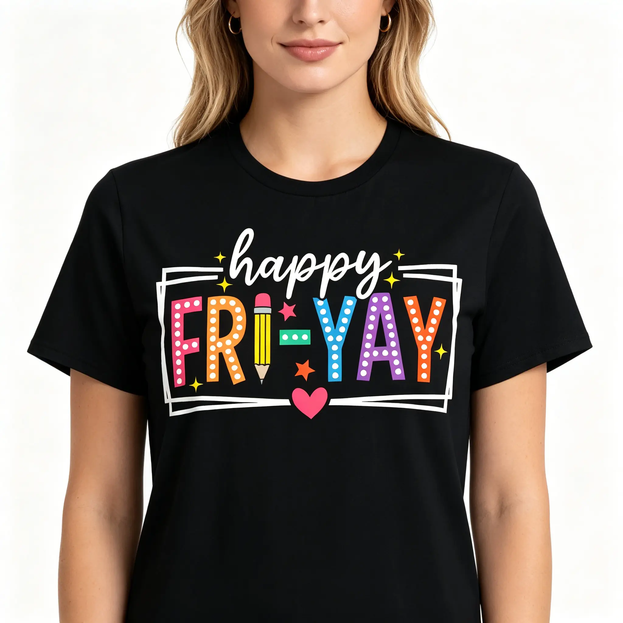 Fri-Yay Friday Teacher Fun Floral Graphic Unisex Tee |   All-Season Breathable Top