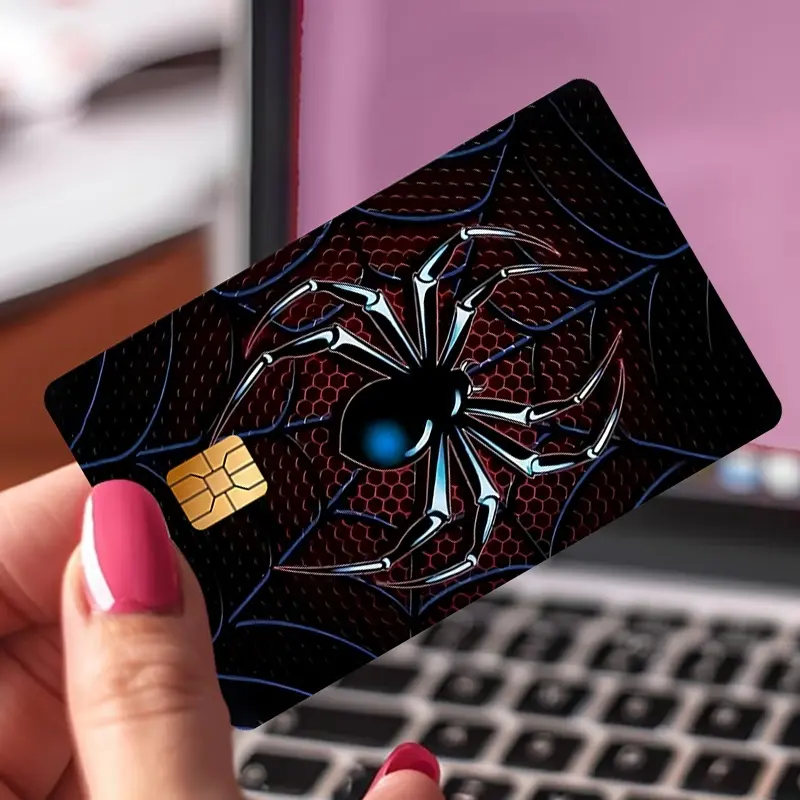 Spider Design for Bank Cards, Credit Cards, Debit Cards, Transit Cards, Room Key Cards, And Skin StickersSpider Design for Bank Cards, Credit Cards, Debit Cards, Transit Cards, Room Key Cards, And Skin Stickers