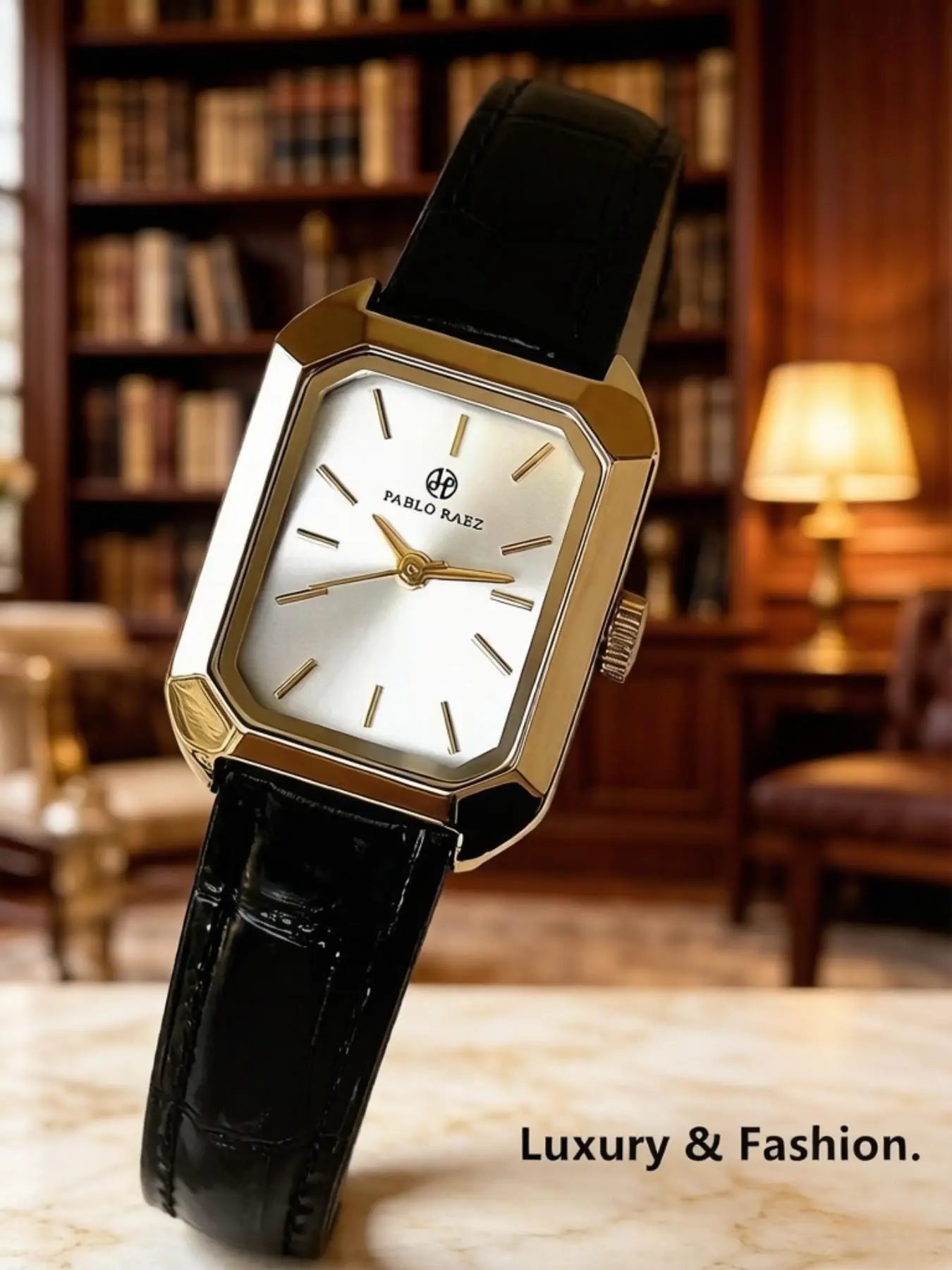 Women's Stainless Steel Square Case Analog Quartz Watch, Small Size, Elegant Leather Strap, 50m Waterproof, Perfect Gift, Leather Quartz Watches