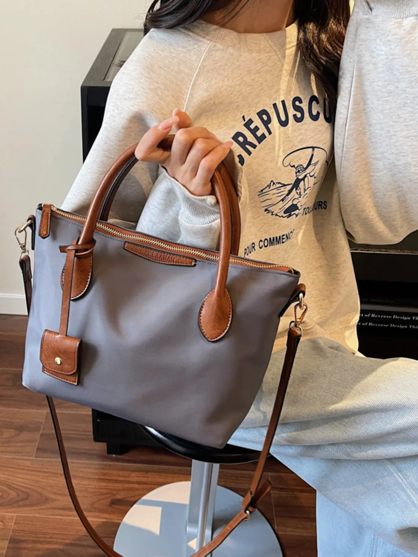 Lightweight Business Casual Handbag, Women's Large Capacity Nylon Crossbody Bag, Casual Commuter Bag, Perfect for Work School Travel New Year Gift