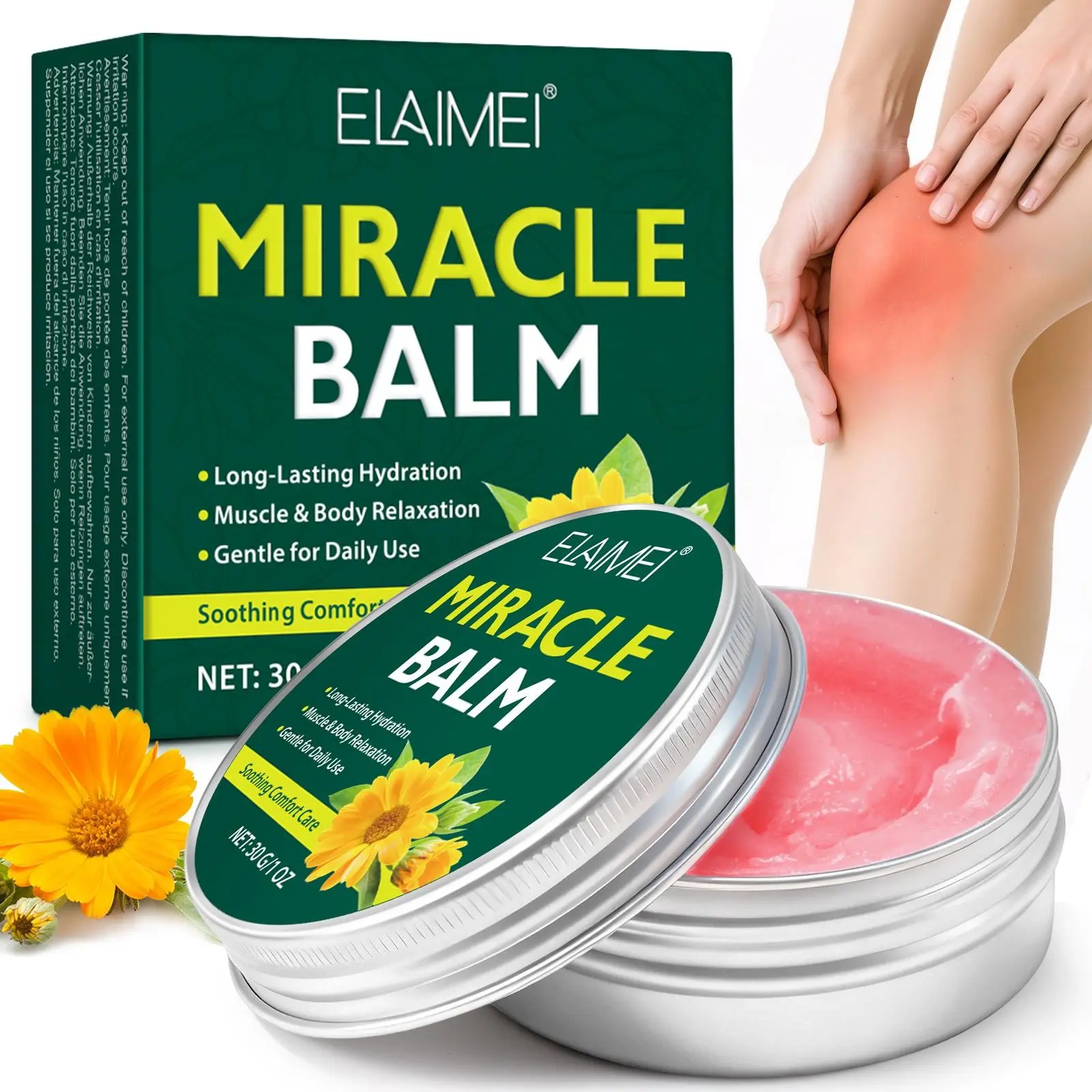 Elaimei Miracle Massage Balm, Long-Lasting Hydration, Hydrating, Muscle Relaxation, Gentle Formula, Daily Use, Body Care Essentials