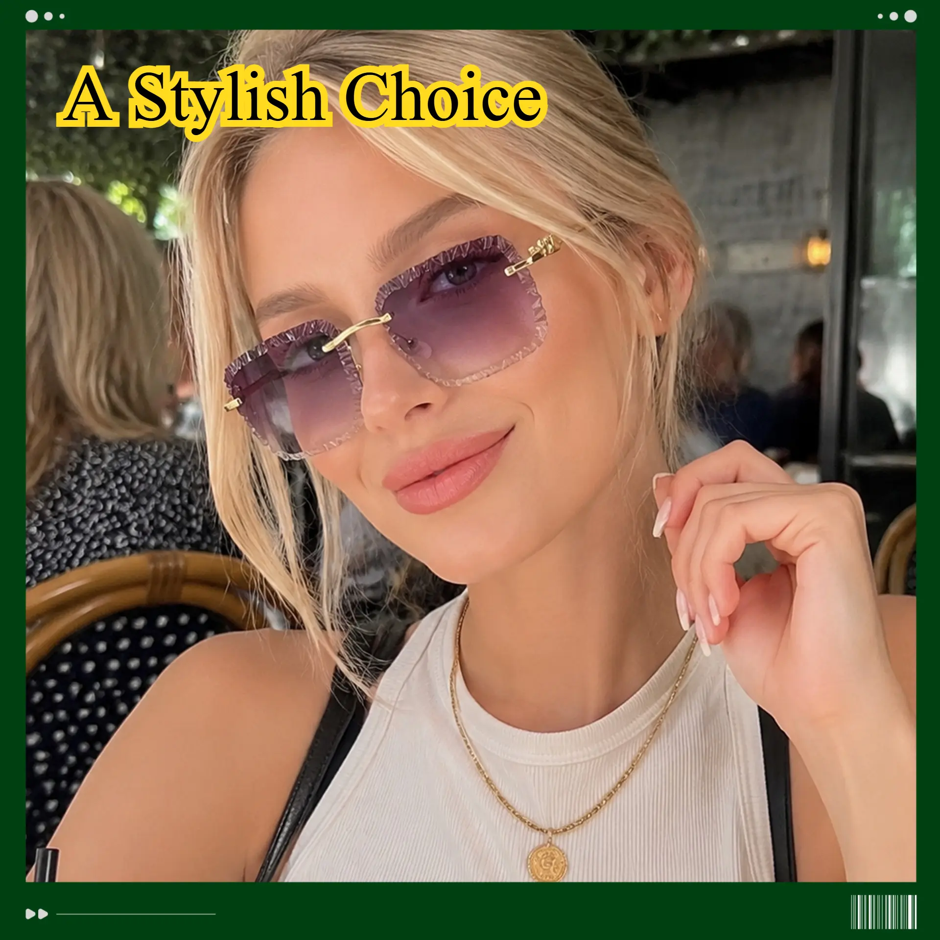 Stylish Gradient Sunglasses with Purple Lenses, Elegant Unisex Design for Summer Fashion, Available in Multiple Colors, Full Rim