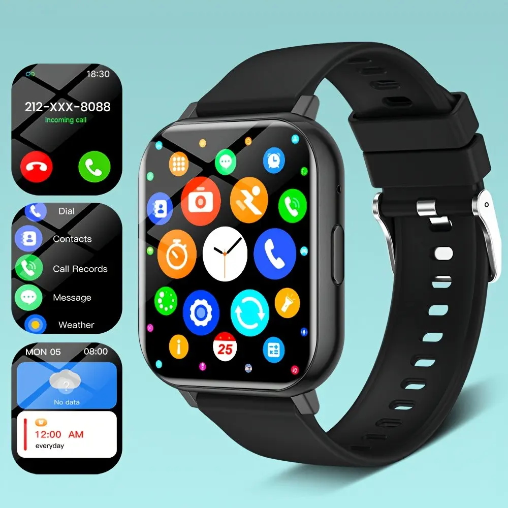 Unisex Full-Touch Smartwatch, Wireless Calling, Digital Watch Face, Multiple Sports Modes, Message Notifications, Fitness Tracking, Gift Idea