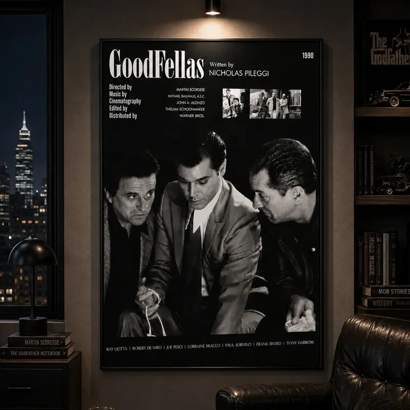 Goodfellas Canvas Poster, Movie Wall Art, Bedroom Decor, Gaming Setup Decor, Office Decor, Classic Movie Poster, Crime Film Art, Gangster Movie Decor, Cinematic Wall Decor, Man Cave Decor, Modern Wall Art