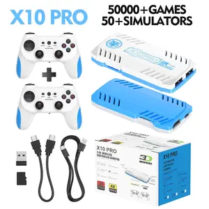 New X10 Pro 4K HD TV Video Game Console Stick - Dual 2.4G Wireless Controllers, 50000+ Classic Retro Games, 50+ Emulators, 4K HDMI Plug-and-Play Home Entertainment Gaming Box, 2-Player Family Arcade System
