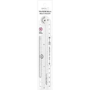 42266006 Multi Ruler, 11.8 inches (30 cm), Transparent