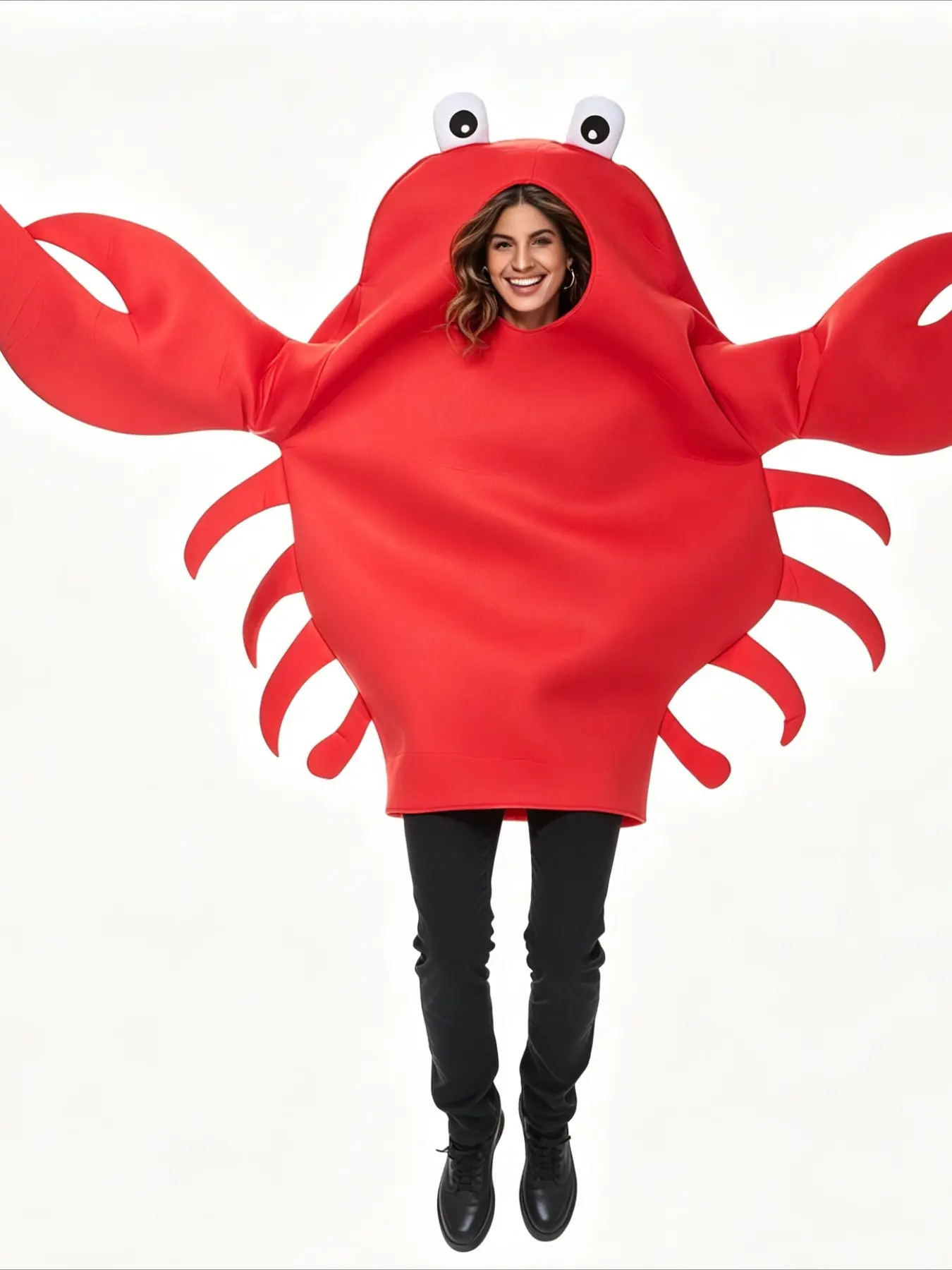 Funny Red Lobster Crab Jumpsuit Adult Halloween Party Stage Performance Cos Dress Up