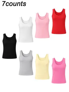 Women’s 7 Pack WorkoutTank Tops Solid Color Low Neck Cooling Lightweight Breathable Four Way Stretch Buttery Soft Comfortable Yoga Base Layer Tops Moisture Wicking Quick Dry for Gym Pilates Outdoor Running Cycling Beach Minimalist Casual Fitness Wear