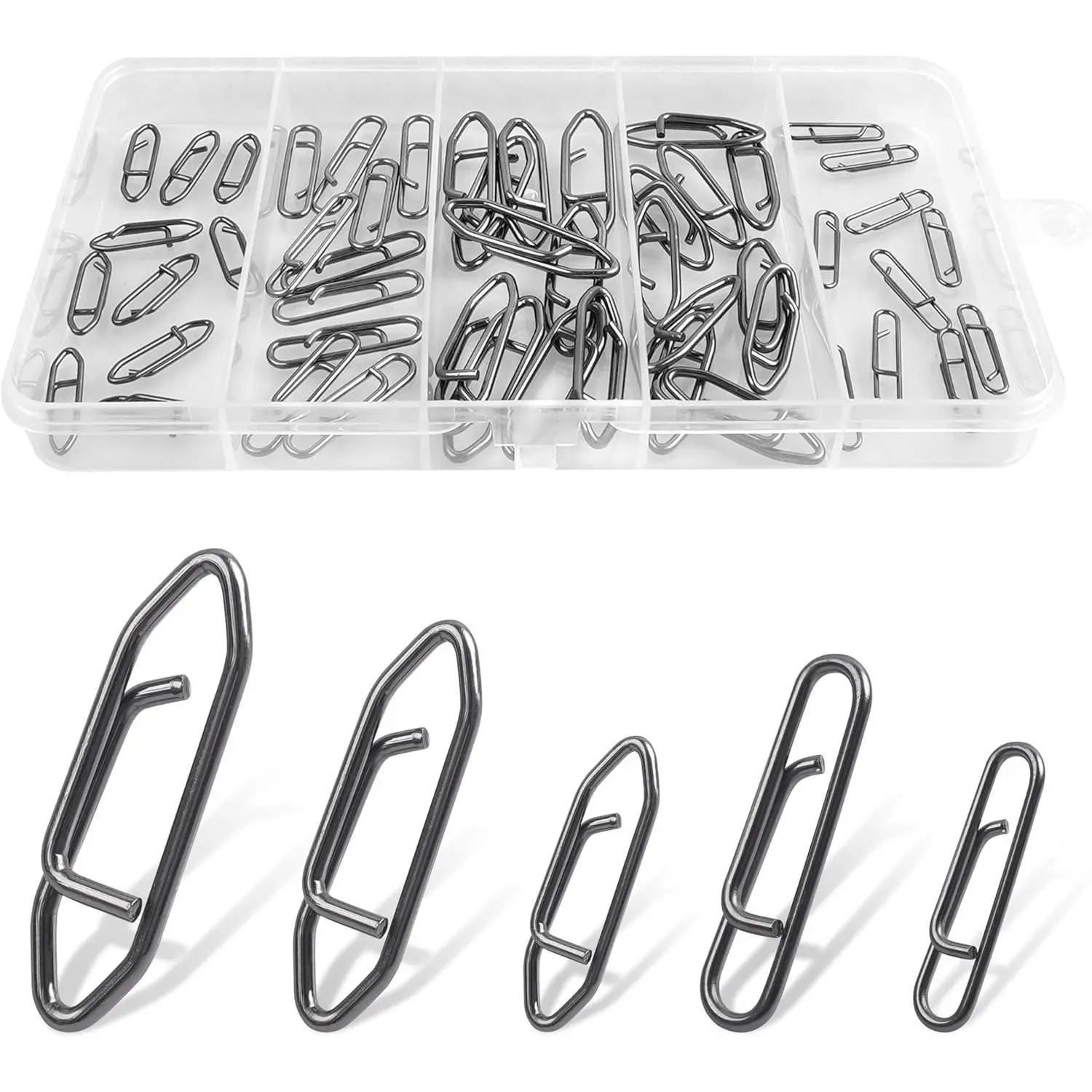 Speed Clips for Fishing Lures Kit, Fishing Snaps Clips High Strength Quick Change Clips Stainless Steel Fishing Power Clips Swivels Fishing Tackle Connector Snaps