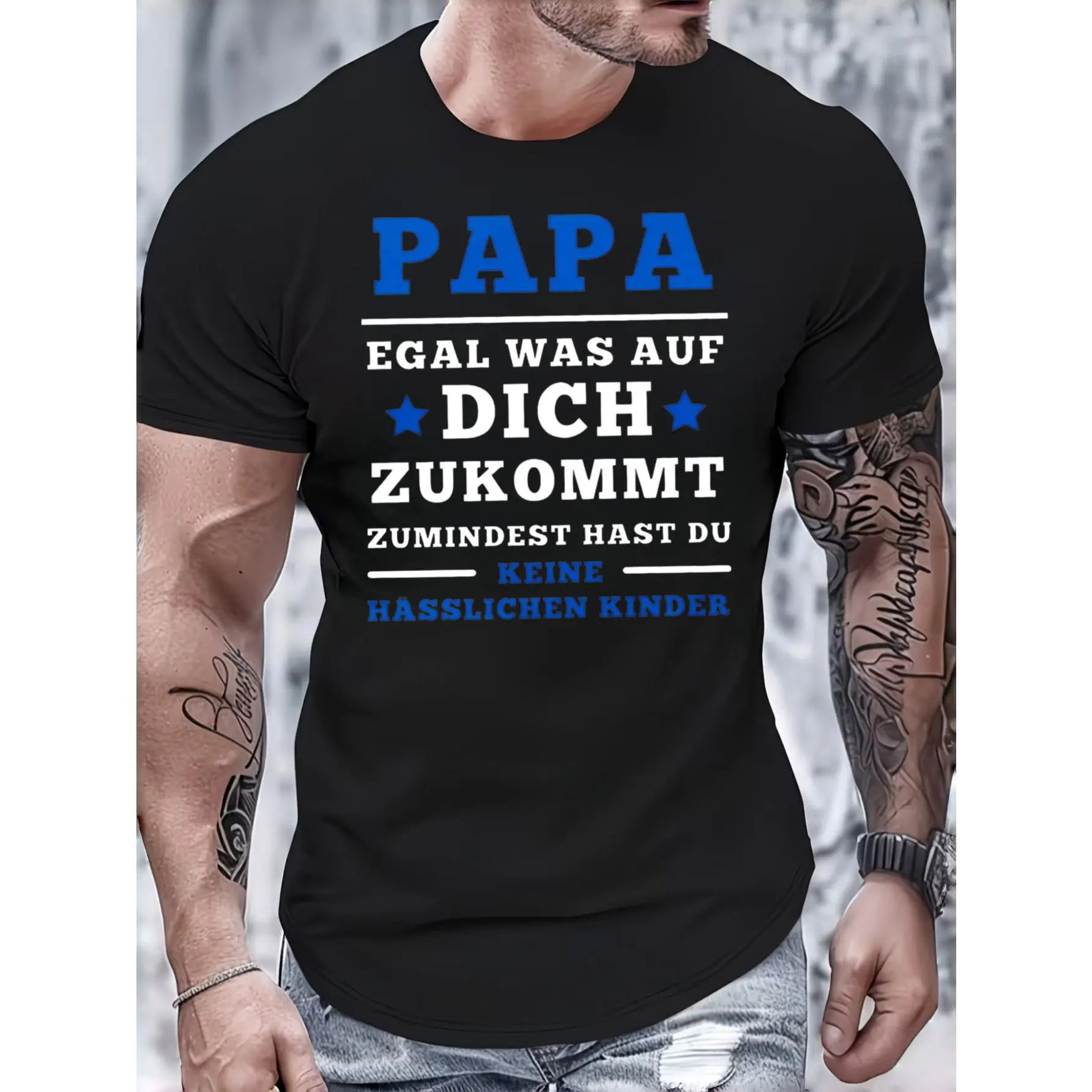 Casual Graphic, Men's T-Shirt, Funny Papa Quote Design, Summer Daily Wear, Gift For Dad Father