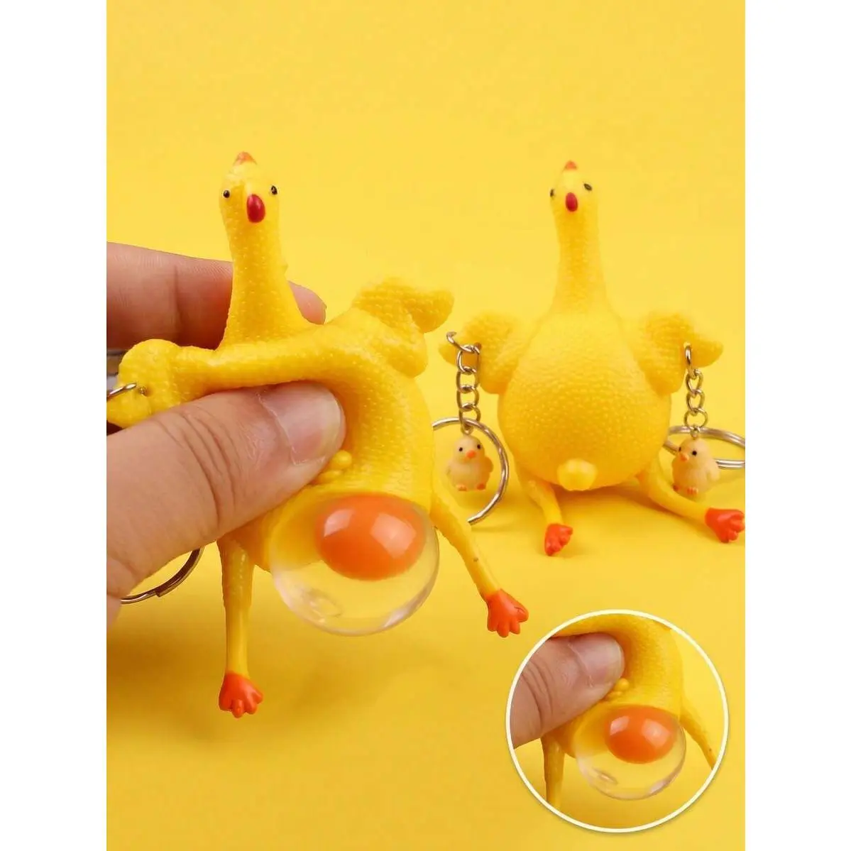 Prank Chicken Stress Relief Decor, Squeeze Out Egg Funny Novelty Stress Relief Accessory, Humorous Toy, Suitable For Birthday, Graduation Season, Halloween Party And Office Use Funny Gift