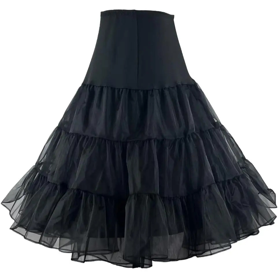 Women's 50s Vintage Petticoat 26" Crinoline Rockabilly Tutu Skirt Slip S-LGift
