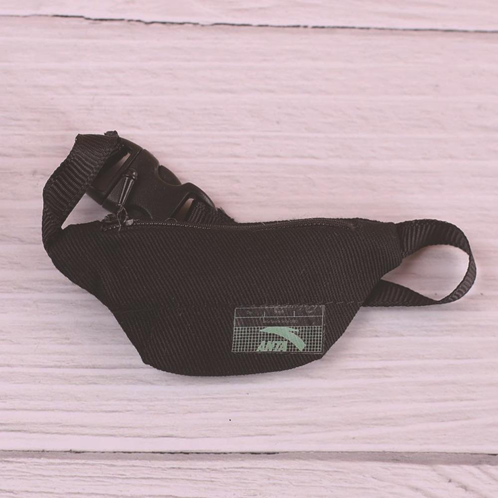 Miniature Doll PU Leather Bag DIY Mini Plush Doll Leather Handbag Purse Black 17cm Doll Bag Accessories Dolls Accessories