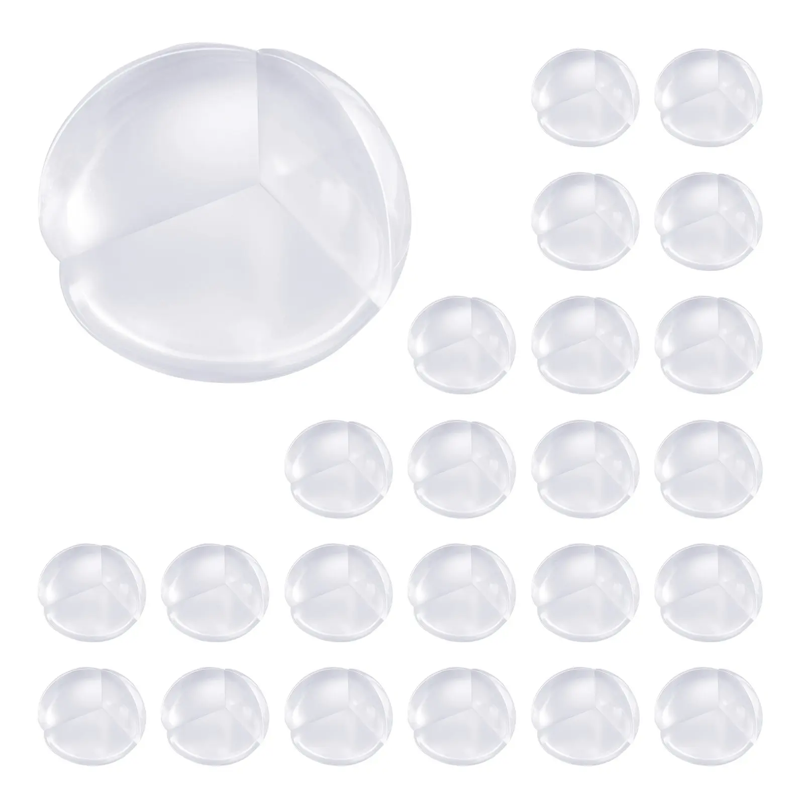 VEVOR Corner Protectors Baby Proofing, 24 Pack, Clear Transparent Table Corner Guards Covers for Baby Safety, 1.34-inch Depth, 0.28-inch Thickness, Strong Adhesive, Cushion for Furniture Sharp Edges