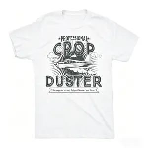 Professional Crop Duster Shirt, Vintage Airplane Graphic Tee, Aviation Humor Casual T-Shirt, Retro Crop Duster Pilot Top, Farmer Pilot Quote Tee, Vintage Aircraft Print Casual Shirt, You May Not See Me But You'll Know I Was There T-Shirt