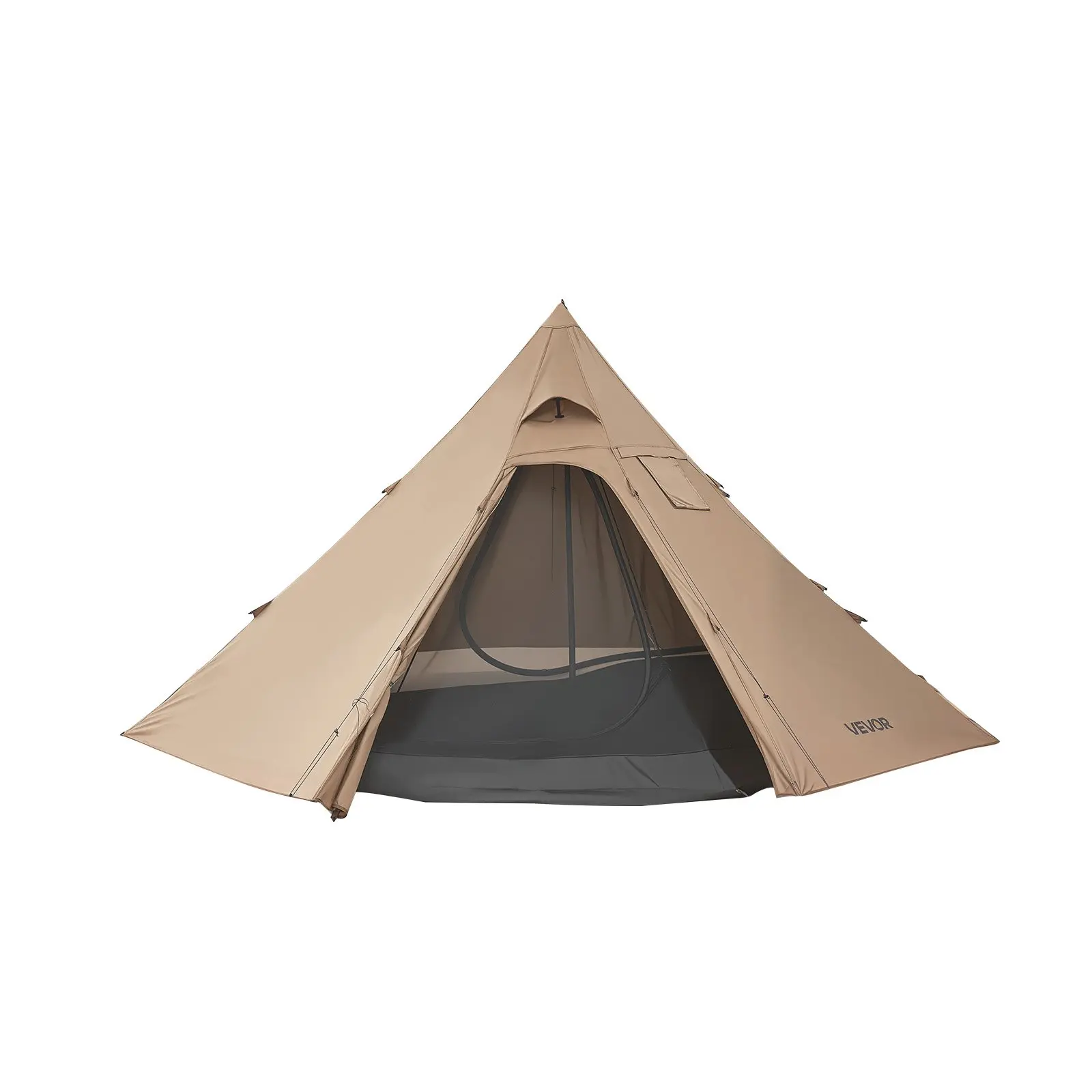 VEVOR Hot Tent for 4 Persons, Camping Tipi Hot Tents with Stove Jack Inner Tent, Portable Winter Camping Tents with Snow Skirt, Easy Setup, Waterproof 4 Season Shelter Tents for Fishing Backpacking