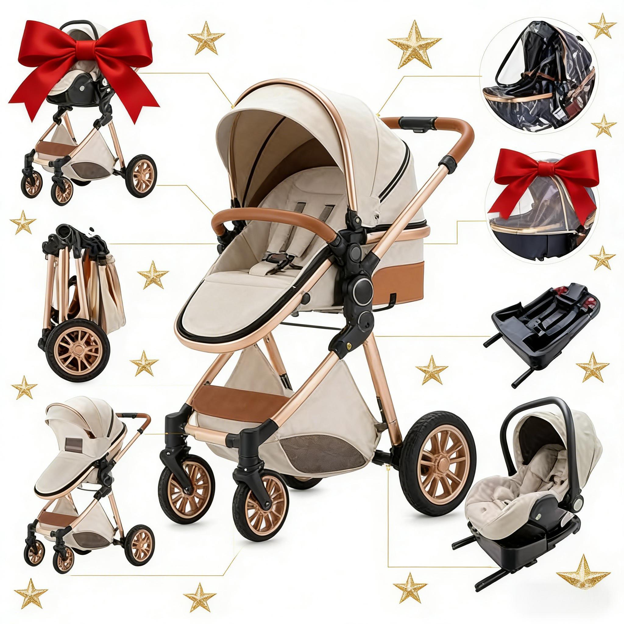 AobtkelBabystroller,dealsforyoudays,4-in-1Portable & Foldable YoungstersStroller with Sun,High & Quality &Lightweight Travel Stroller For BabiesOutdoorfun,Adjustable Stroller AndAccessories Combo Set, One ClickFolding,##Summervibes