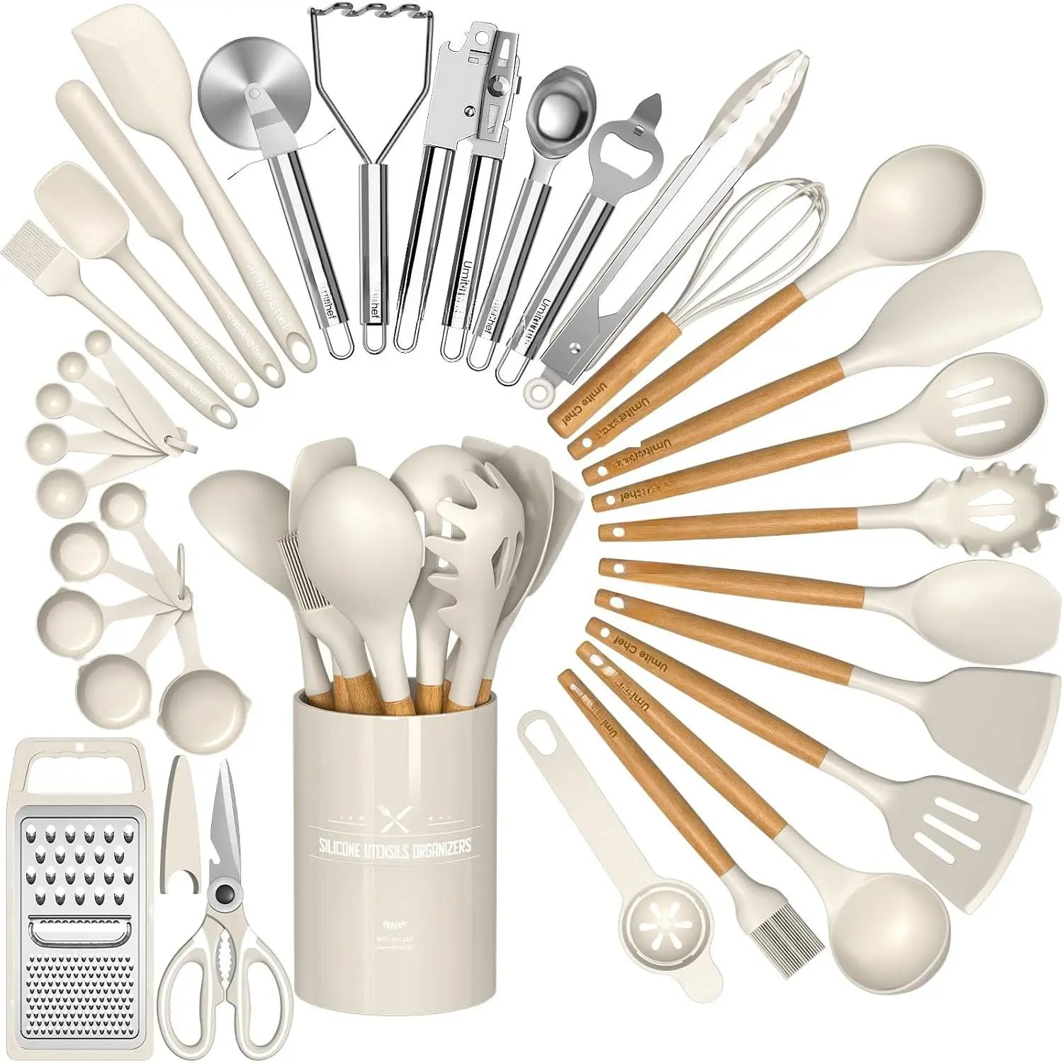 Grade Thickened  (Stainless Steel Core) Kitchen Gadgets Tools Set - Kitchen Cooking Utensils Set, Heat Resistant Kitchen Spatula Tools Set