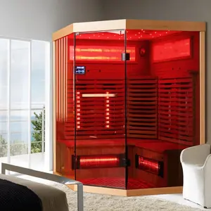 Roomy Interior FAR Infrared Sauna for Home Use, Home Sauna Warm up in 10 Minutes, Freestanding Home Spa with 2 Benches