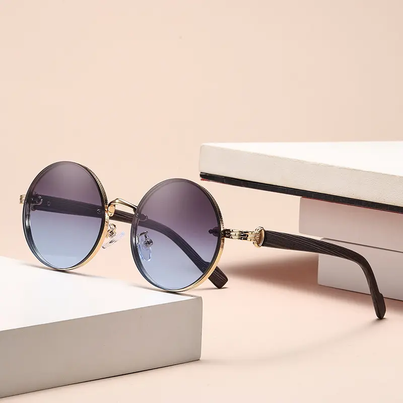metal round sunglasses, retro round frame shades, unisex driving sunglasses, anti-glare UV protection glasses, street fashion eyewear, premium trendy sunnies, outdoor sun protection sunglasses