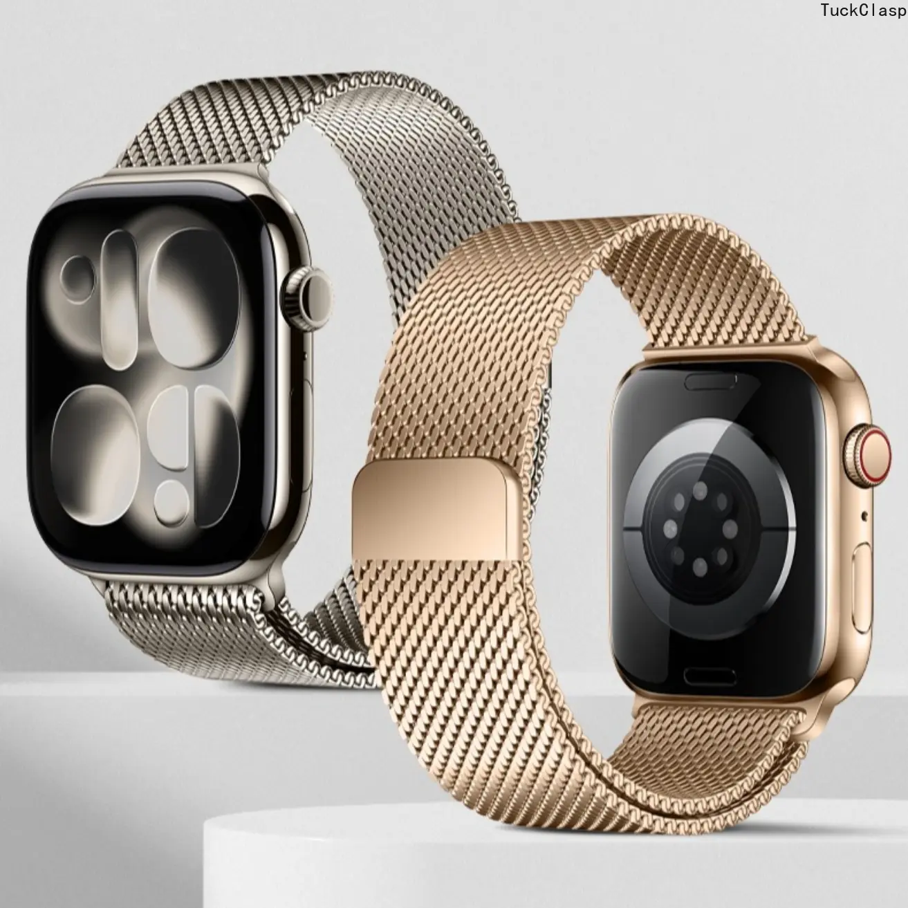 Milanese Loop Magnetic Metal Watch Band Compatible with Apple Watch Series 1–11, Adjustable Breathable Replacement Strap for Daily & Sports Wear