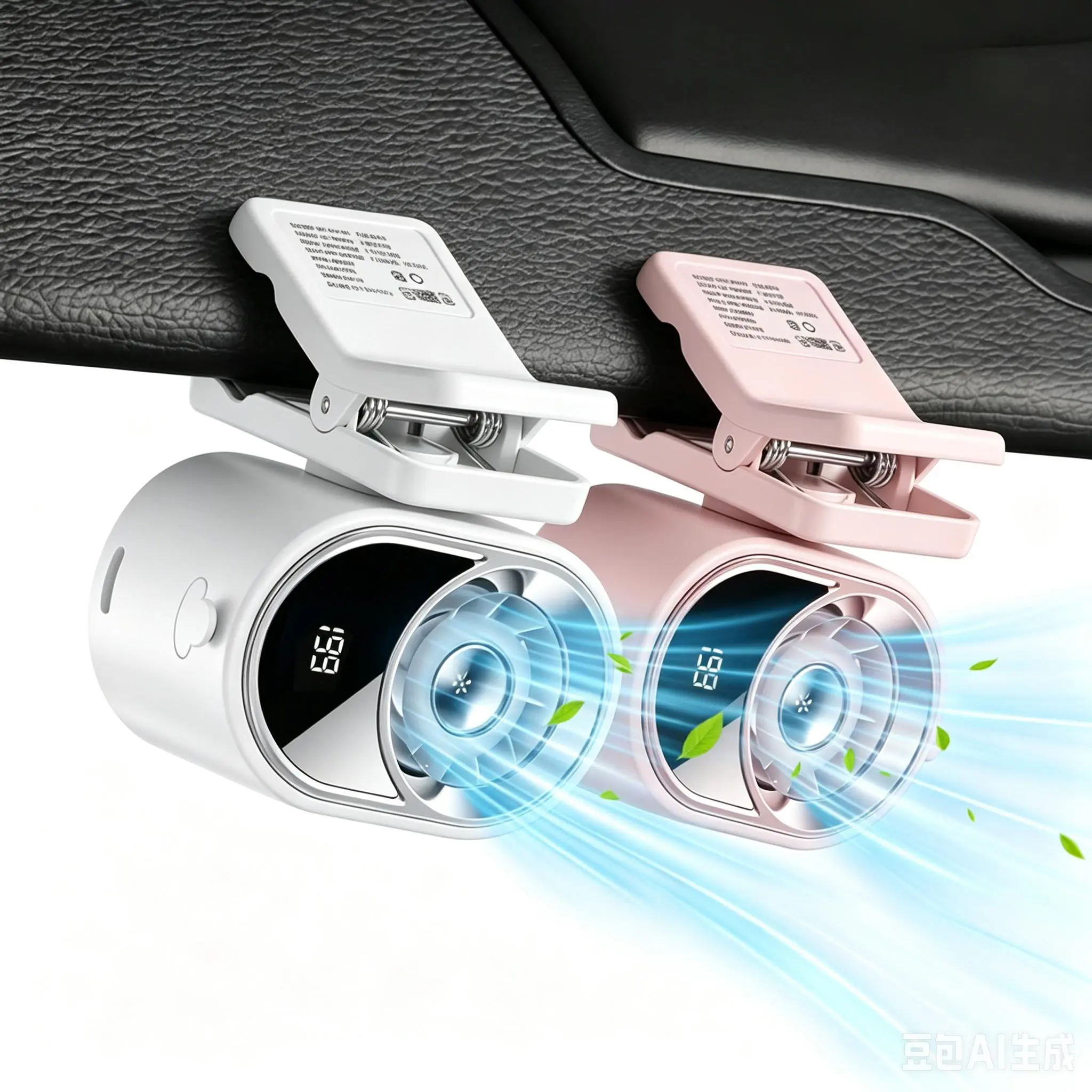 PADOX Clip-On Car Fan with LED Display, 360° Rotating Turbo Fan, 4-Speed Rechargeable Personal Cooling Fan, 1800mAh Battery, Type-C Charging for Car, Desk & Travel #SummerWins #DealsforYouDays #