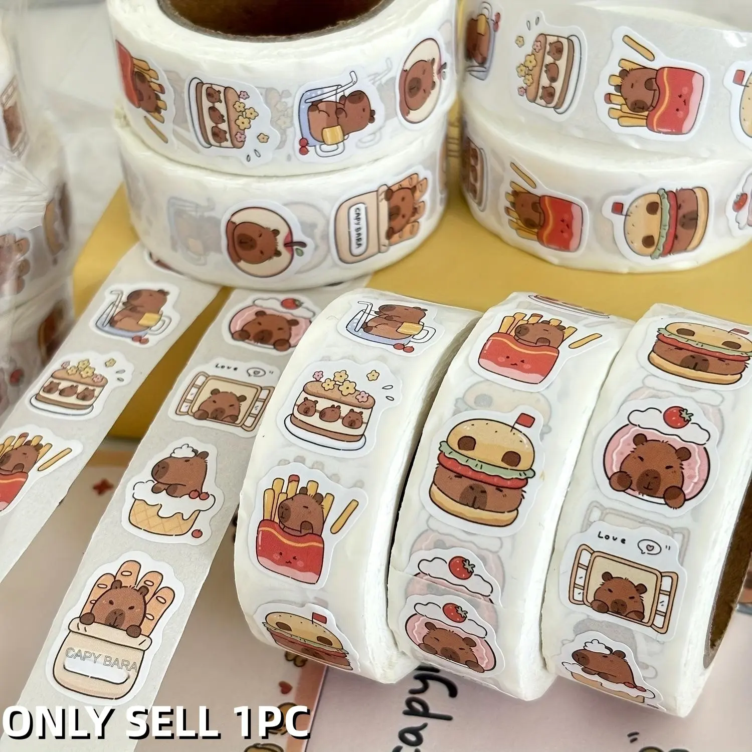 500pcs 500 cute capybara cartoon stickers - matte finish, self-adhesive vinyl stickers for laptops, phones, Cellphone, Smartphone, skateboards, and guitars, waterproof DIY decorations with sparkling accents, ideal for plastic, woo, Accessories