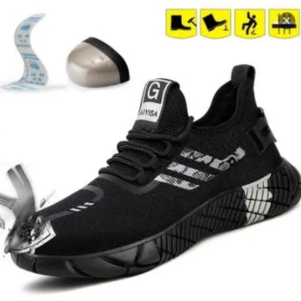 Steel toe shoes for work men and women, safety steel toe sneakers, lightweight and comfortable for roofing, indestructible steel toe tennis shoes