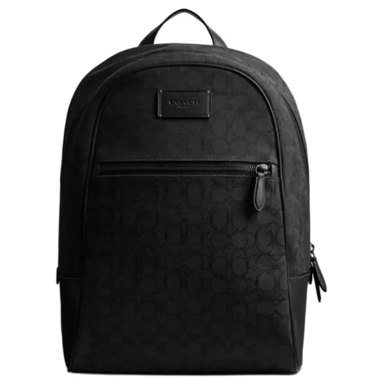COACH Thea 27 Classic Monogram Fabric Backpack Large Size for Men in Black