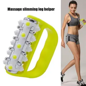 New Roller Massager, Handheld Mini Five-Row Plastic Massage Tool, Ergonomic D-Handle Fascia Massager, Reduces Fatigue, Relieves Tension