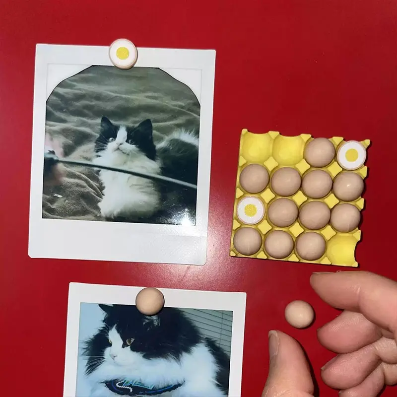 Egg Holder Refrigerator Magnet Sticker, Self-Adhesive Magnetic Photo Memo Paper, Convenient Kitchen Accessory, Photo Magnets, Fridge Magnet