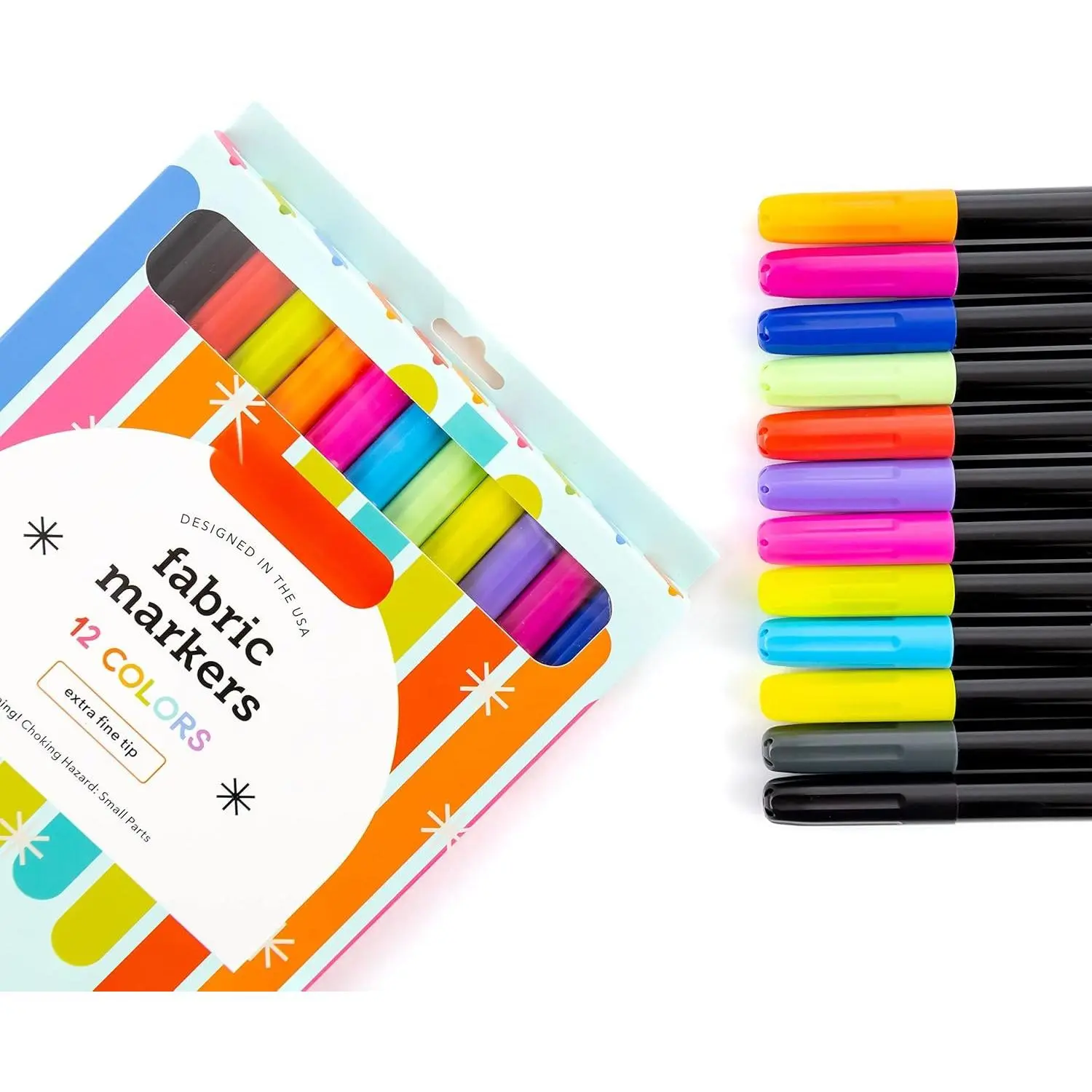 Fabric Markers - 12 Pack Permanent Non-Bleed Markers for Clothes,  Crafts, Canvas Tote Bags, Quilting, &  -  Fabric  Pens