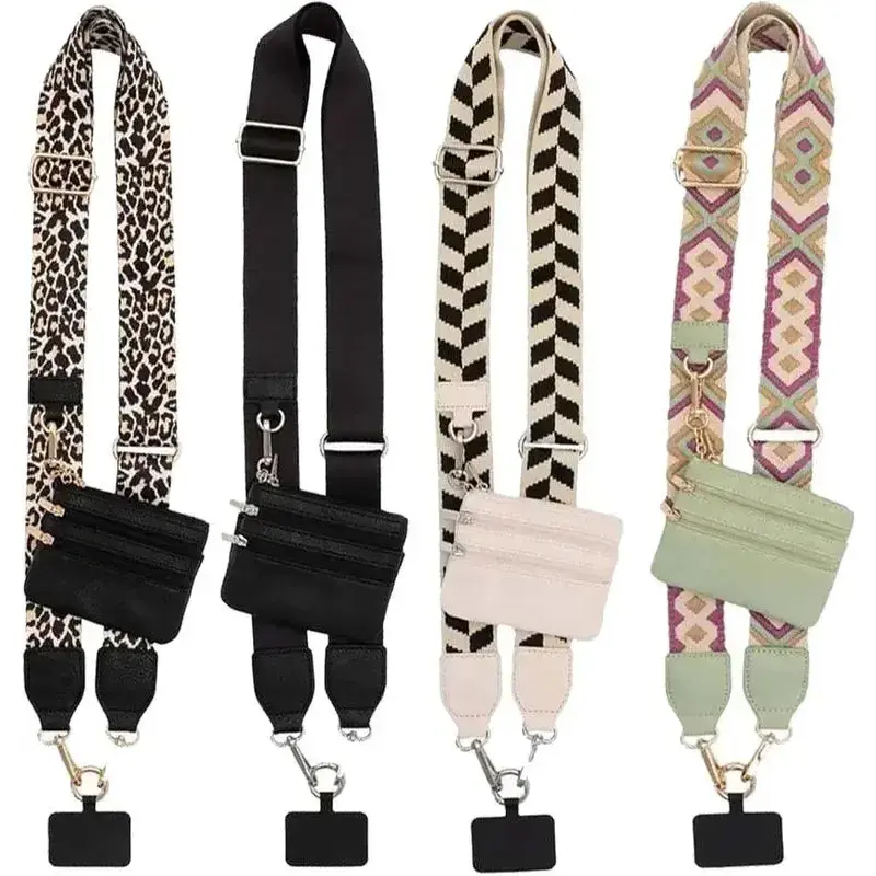 Detachable Adjustable Mobile Phone Strap Wallet with Clip, Hands-Free Lanyard Accessories for Men - Features Card Slot & Zipper Pocket,back to school