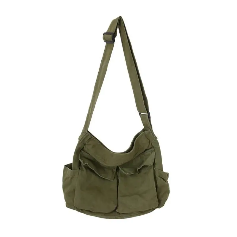 Women's Hippie Vintage Canvas Crossbody Shoulder Handbag - Casual Handbag Shoulder Purse with Zippered Multiple Pockets, Adjustable Strap for Sports, Outdoor Use, Everyday Carry, Holds iPad+Books, Room for Daily Gear
