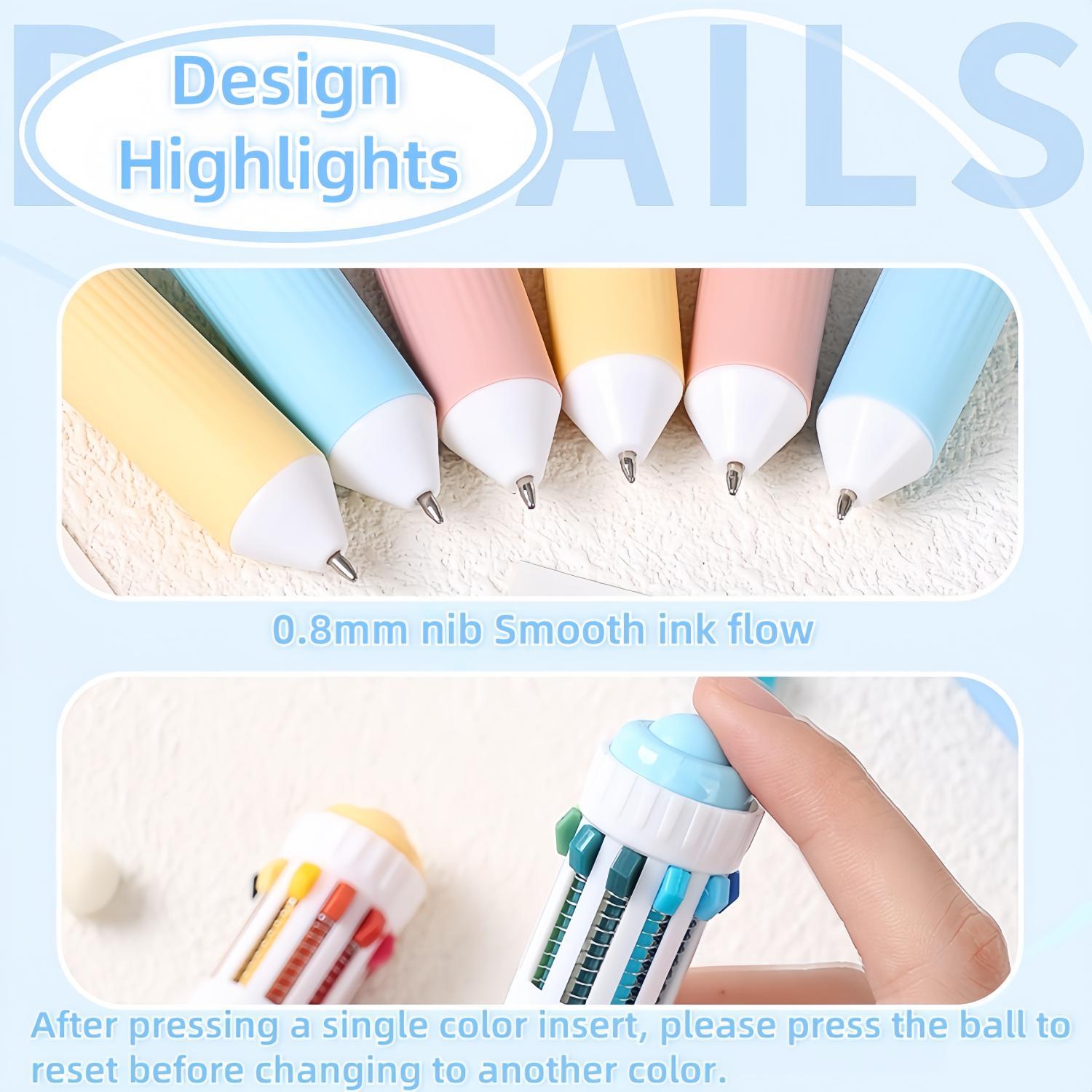 28 Colors Ballpoint Pen Set, 10-in-1 Colored Pens, Fine Point Retractable Ballpoint Pen for Office School Supplies Students Gifts, Colorful Precision Pens, Drawing Pens Set, Art Supplies