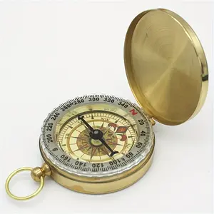 Classic Copper Flip-Top Glow-in-the-Dark Military Survival Compass - Elegant Golden-Tone Design with Detailed Markings, Ideal for Hiking, Camping, Hunting, and Mountaineering, Outdoor Navigation|Elegant Compass Design|Glowinthedark Feature, Survival Compa