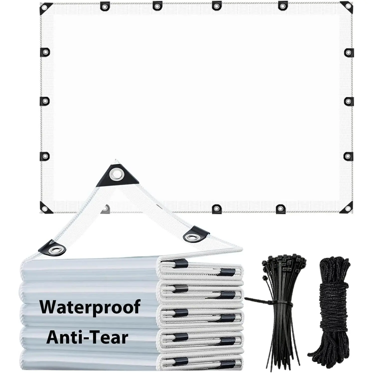 Clear Tarp 4x6ft, Clear Tarps with Grommets, 8 MiL Heavy Duty  with Reinforced  for  Greenhouse, Balcony, Garden,  Hutch, Roof.