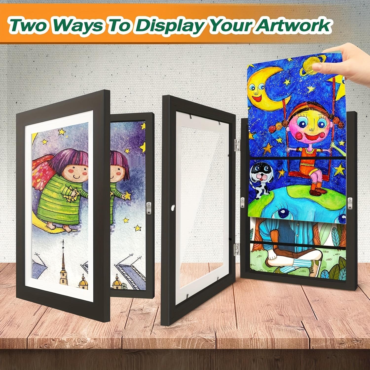 4pcs Changeable 8.5x11 Art Frames, Kid Art Picture Frame, Childrens Art Frames with Storage, Youngsters Art Frames Changeable, Artwork Frames for Youngsters Art, Front Opening Picture Display Frames