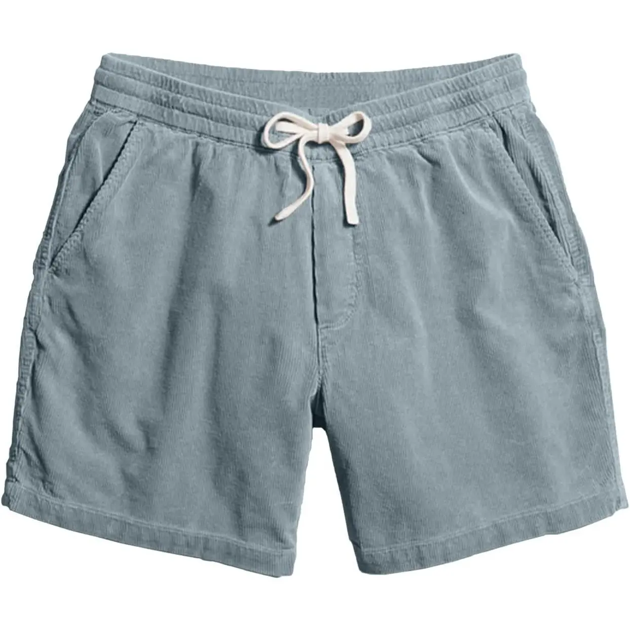 Men's Lightweight Corduroy Shorts 5 Inch Inseam Drawstring Elastic Waist Casual Summer Beach Shorts with Pockets(Gift)