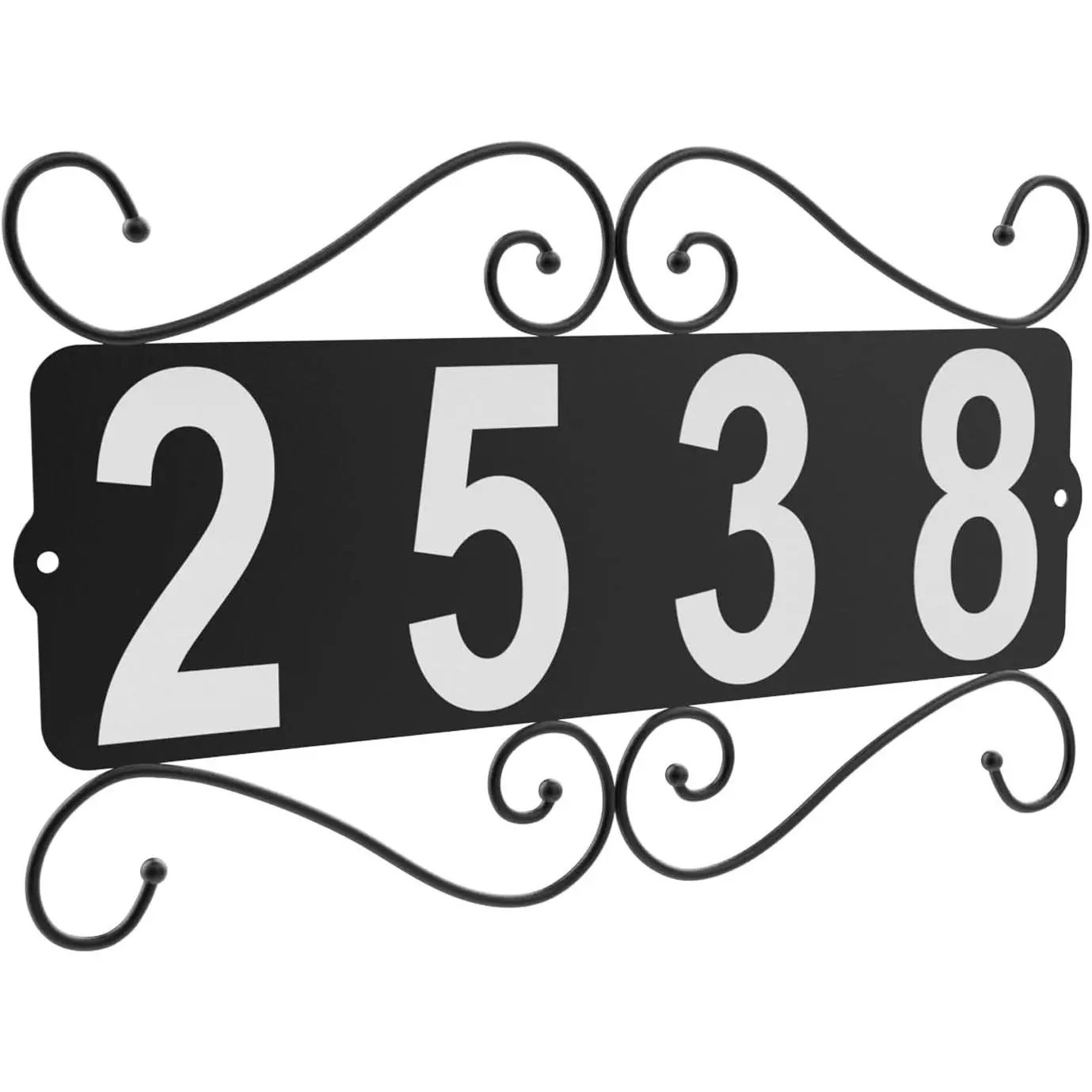 Metal Address Plaque, Address Number, Waterproof, Horizontal & Vertical Mounted Address Sign for House Home Office Street Yard Mailbox (style)