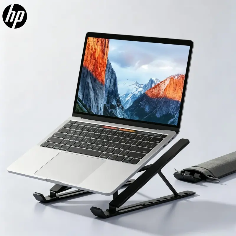 Hp Eight-Level Adjustable Laptop Stand, Ergonomic Detachable Stand, Height Adjustment, Ventilation Design, Includes Storage Bag, for 10-17 Inch Laptops & Tablets, Laptop Stand With Storage