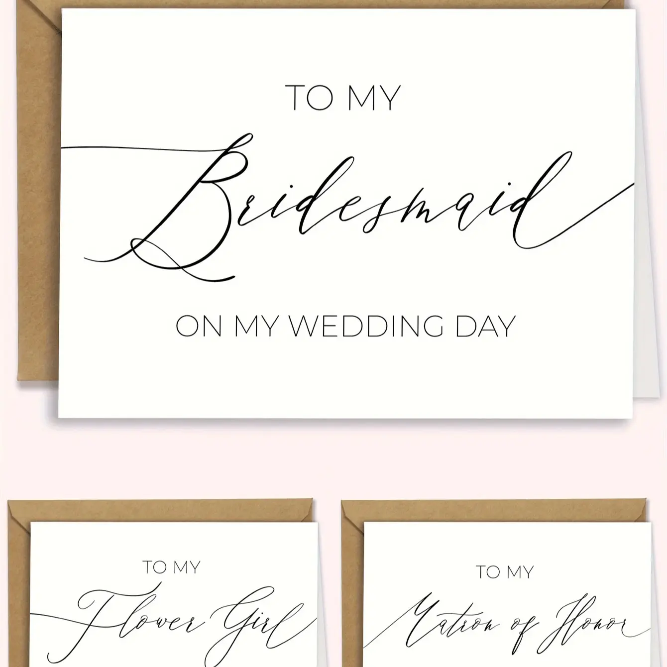 Elegant Bride Bridesmaid Wedding Card, Heartfelt Congratulations, Includes Envelope, Perfect for Wedding Celebrations, Ideal Gift for Special Occasions, Card with Envelope