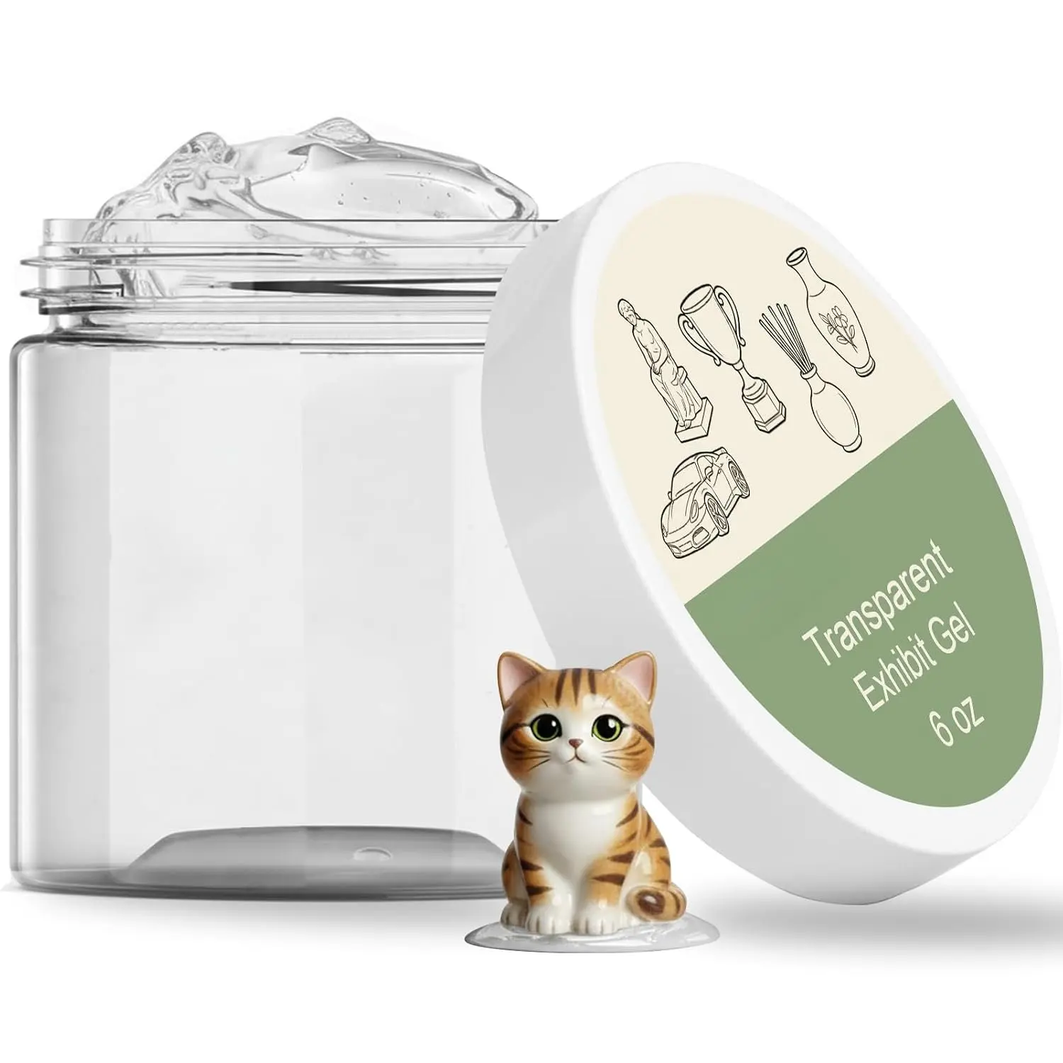 6 oz Exhibit Gel for Museum,RV,, Removable Clear Museum Paste Putty Wax,  Exhibit Putty, Fixed Collection Artifacts,Decorations,Glass and Action Figures to  Vibration and Falling