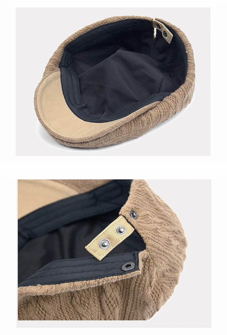 Beret Caps Fashion Knit Newsboy Cap Winter Warm Flat Hats Women Men Ivy Cap Solid Color Duckbill Hats Vintage Gatsby Beret Hat