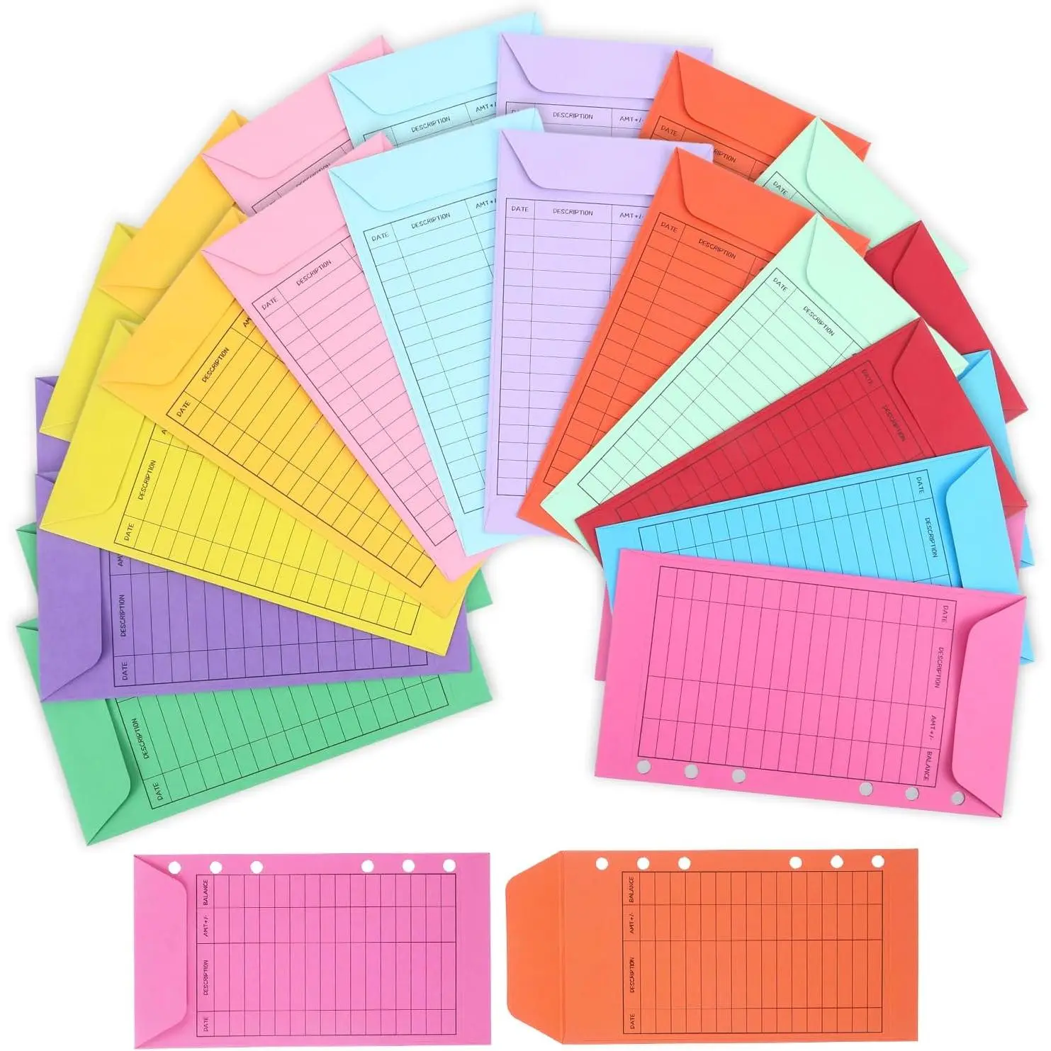 24 count  Envelopes for Budgeting,  Envelopes for  Saving | A6  Saving Envelope for  Stuffing with Budget Sheet, Vertical Layout,12  Colors