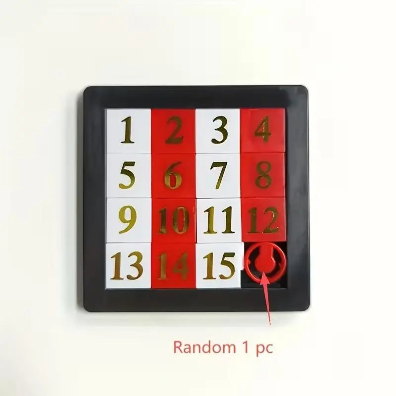 1-15 Number Logic Puzzle Game, Slide Math Brain Teaser, Educational Math Skill Toy, Portable Math Puzzle, Travel Logic Game for Home Learning, Math Learning Tools