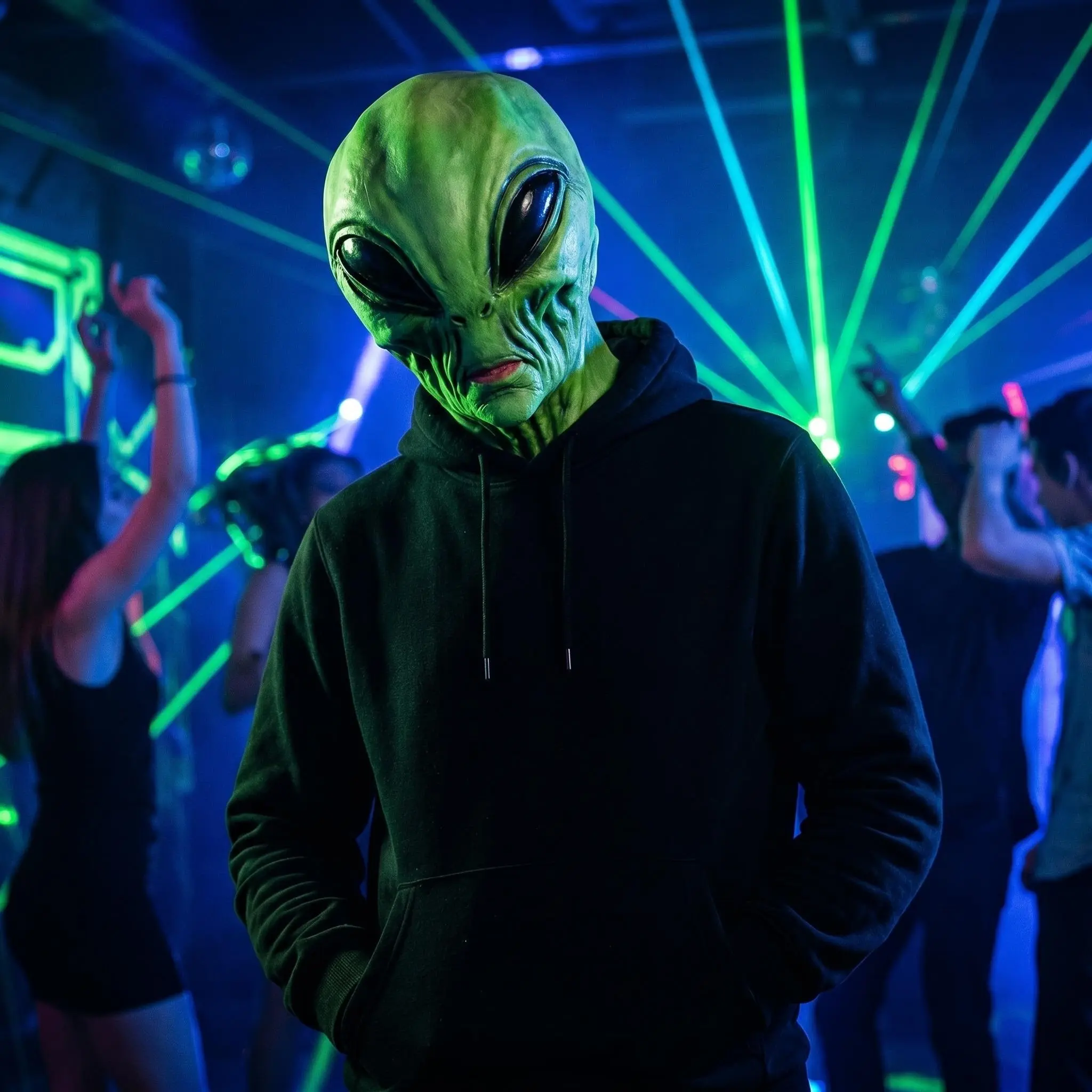 1pc Alien Latex Mask, Halloween Party Costume Alien Horror Scary Mask Headgear, Perfect for Spooky Events and Cosplay